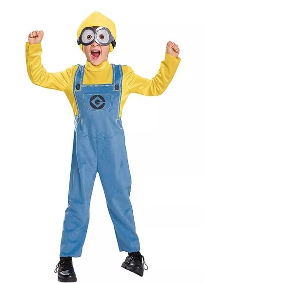 Toddler Minion Bob Halloween Costume 2T Jumpsuit & Headpiece 2 Pc Despicable Me - Picture 1 of 3